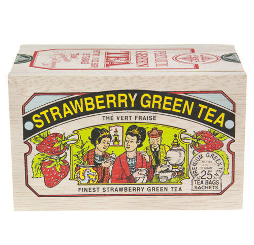 Metropolitan Tea Company Strawberry Green Tea – 25 Teabag Wood Box