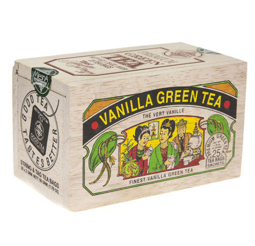 Metropolitan Tea Company Vanilla Green Tea – 25 Teabag Wood Box
