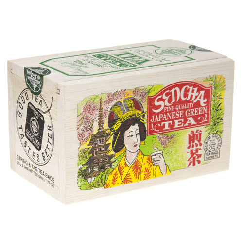 Metropolitan Tea Company Sencha Japanese Green Tea – 25 Teabag Wood Box