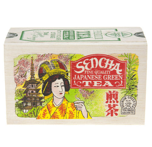 Metropolitan Tea Company Sencha Japanese Green Tea – 25 Teabag Wood Box