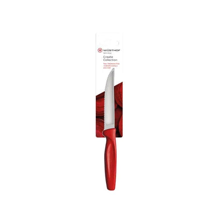 Wüsthof Create 4" Red Serrated Pizza/Steak Knife - Hanging
