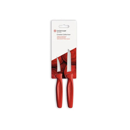 Wüsthof Create 2 Pcs. Red Peeling / Sheeps' Foot Paring Knife - Hanging