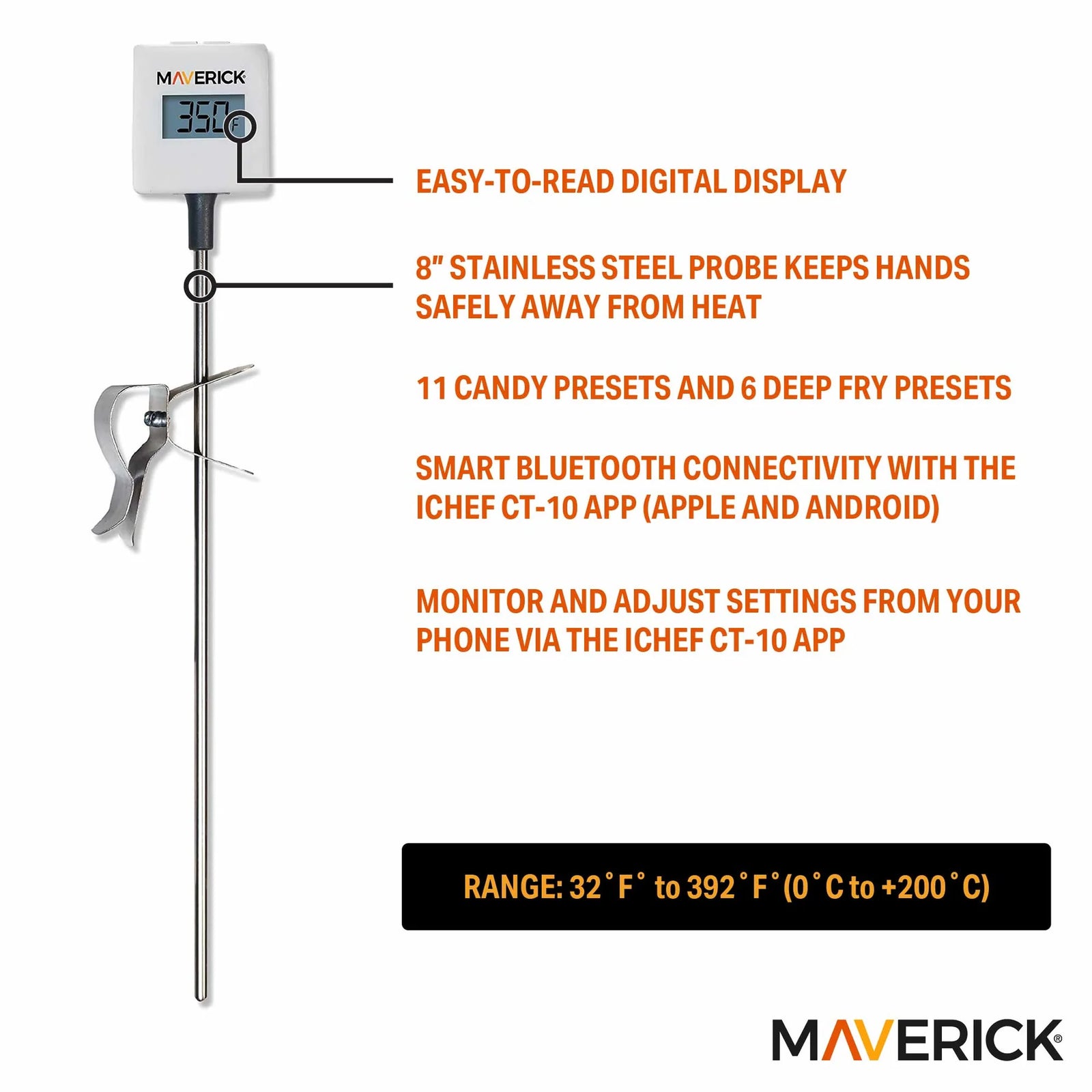 Maverick iChef Bluetooth Candy and Deep Fry Thermometer