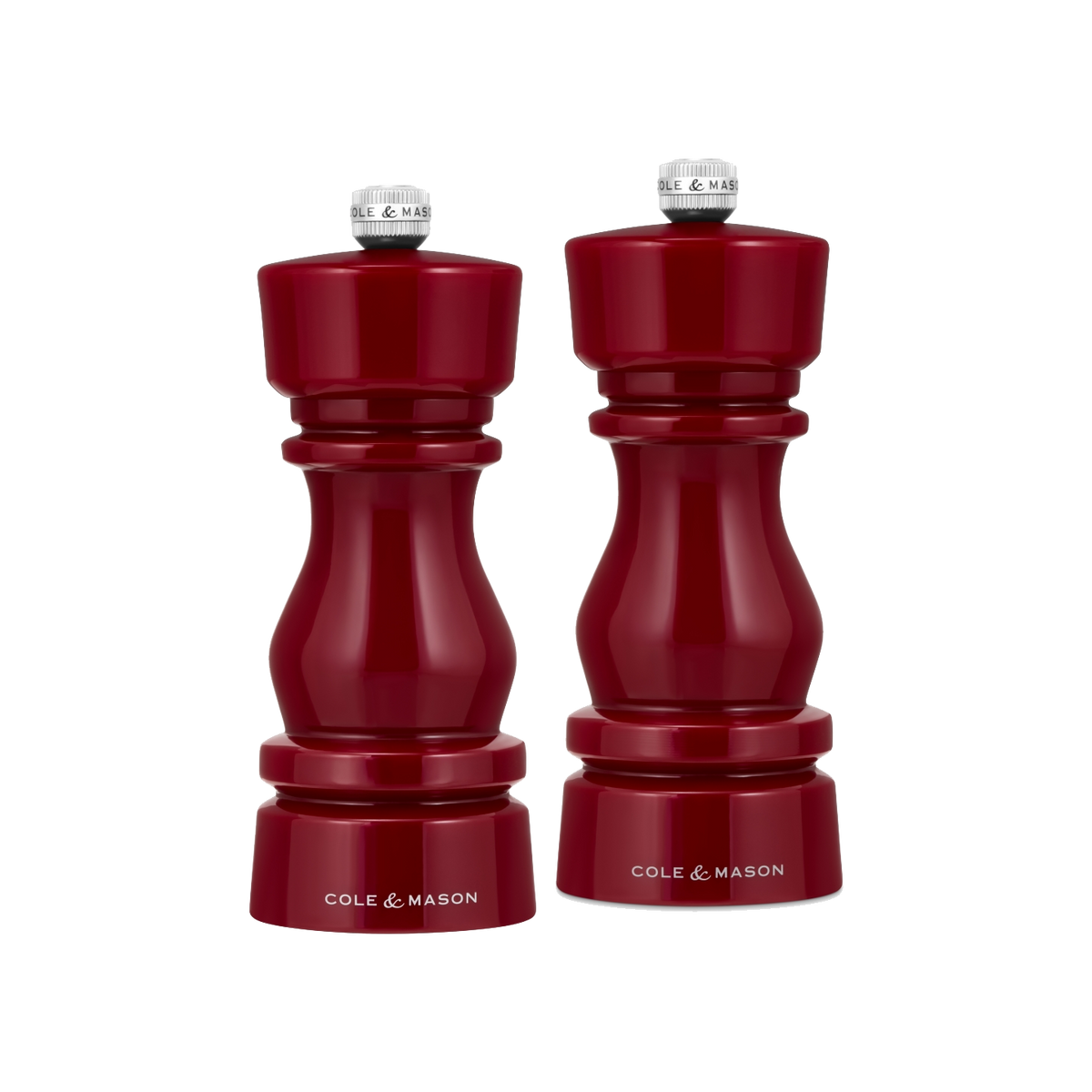 Cole & Mason London Salt & Pepper Mill Gift Set – Red Acrylic