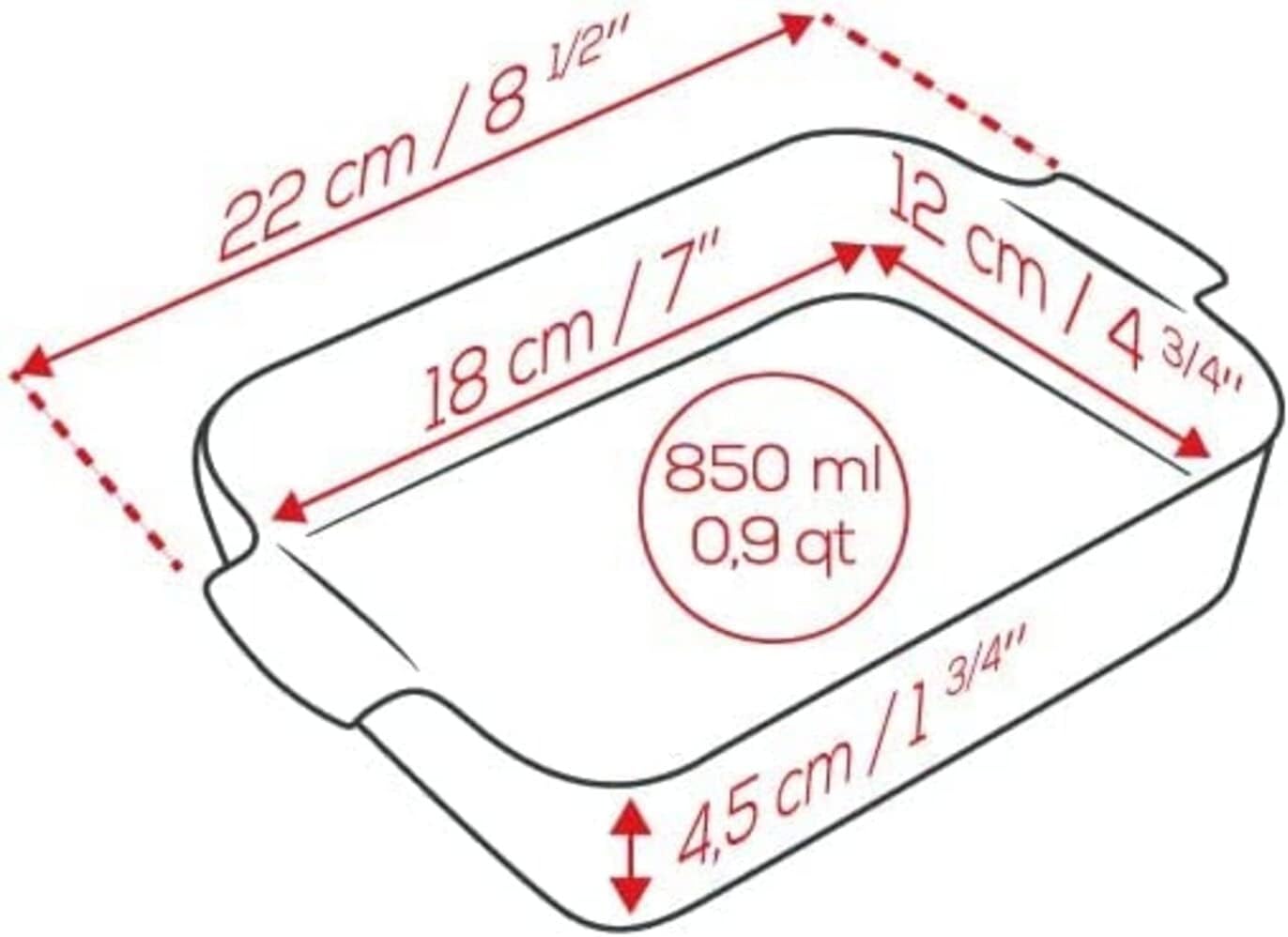Peugeot Ceramic Baking Dish – Rectangular – Ecru – 22 cm
