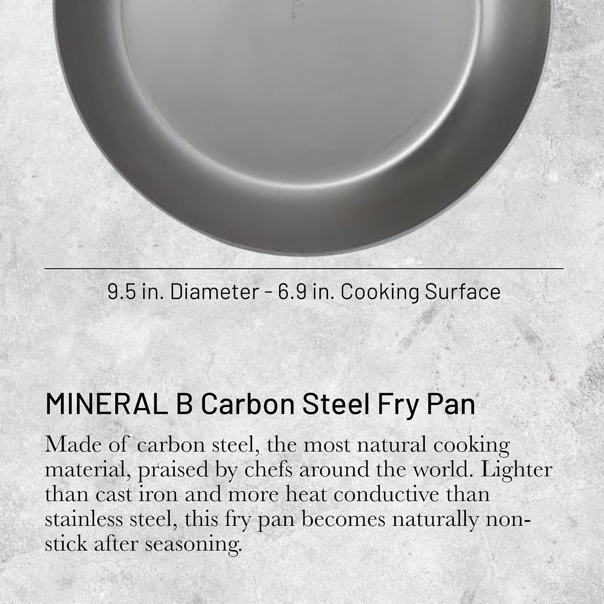 De Buyer Mineral B Pro Steel Fry Pan – 24 cm