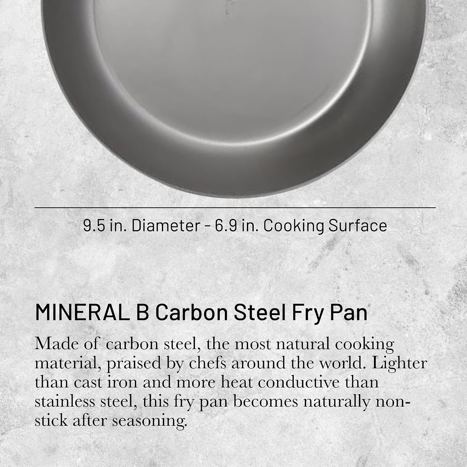 De Buyer Mineral B Pro Steel Fry Pan – 24 cm