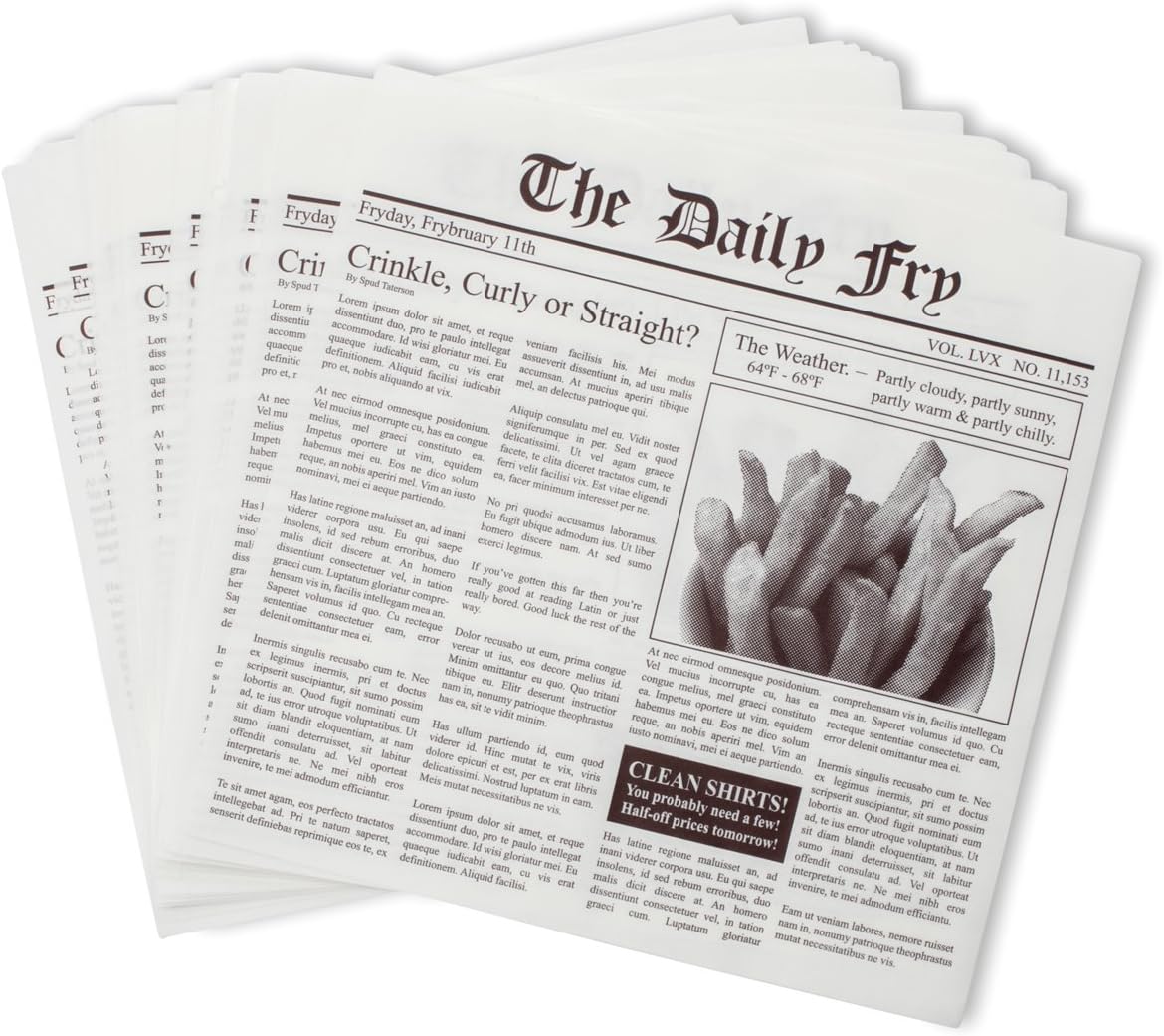 Fox Run Newsprint French Fry Paper
