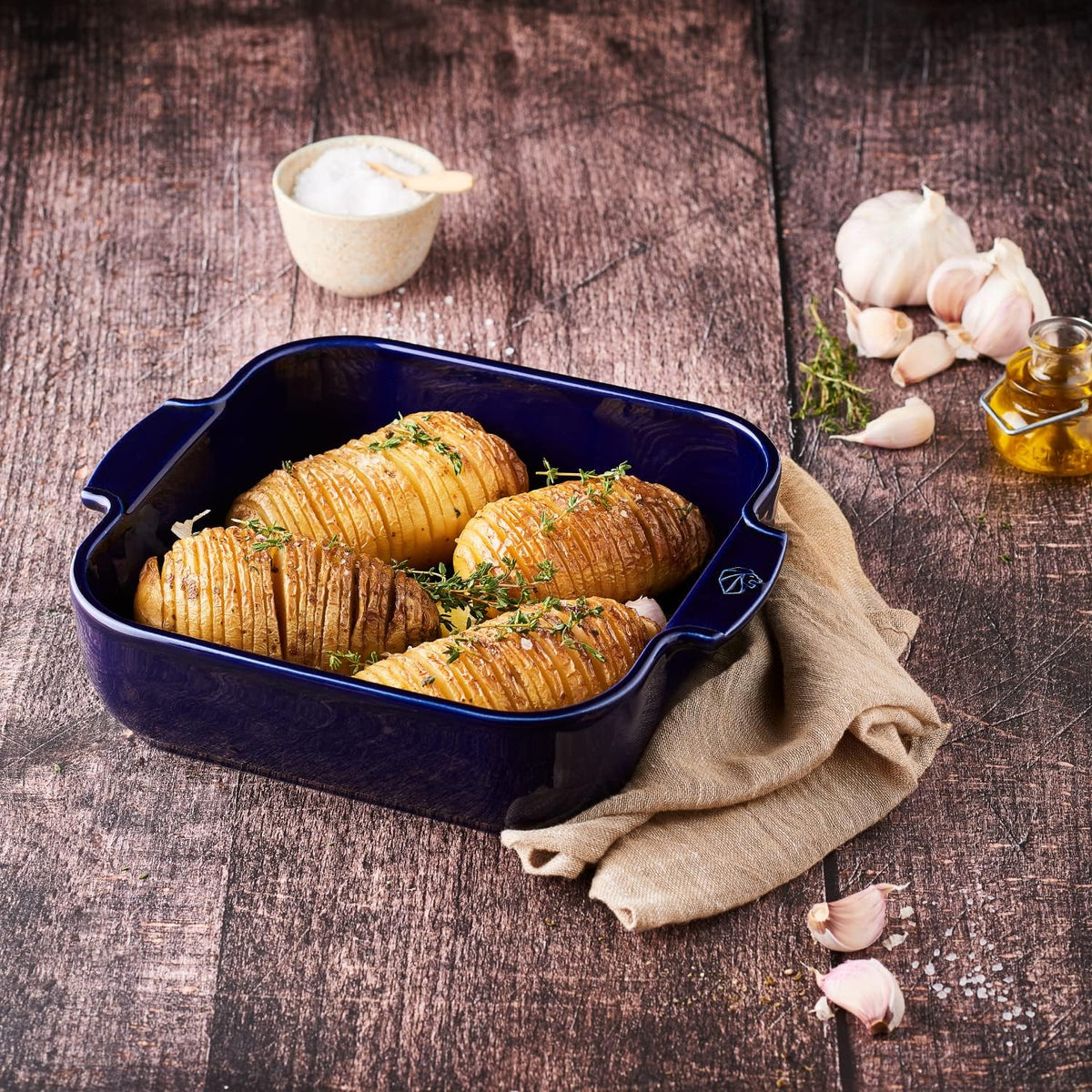 Peugeot Ceramic Baking Dish – Rectangular – Blue – 32 cm