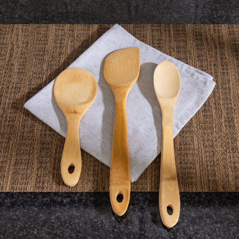 Joyce Chen Burnished Bamboo Wok Utensils, 3-Piece Stir Fry Set Joyce Chen by Kitchen Niche