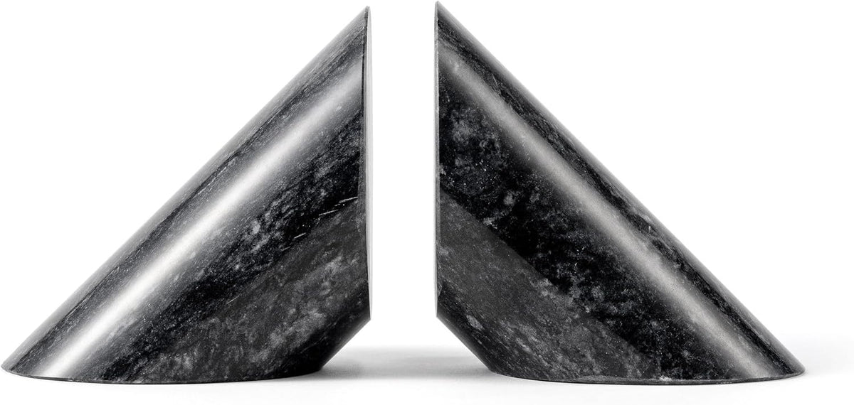 Fox Run Black Angled Marble Bookends