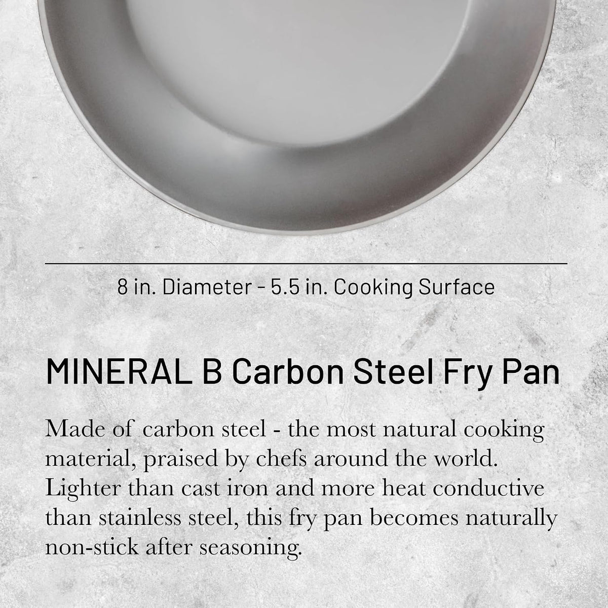 De Buyer Mineral B Element Round Steel Fry Pan – 20 cm