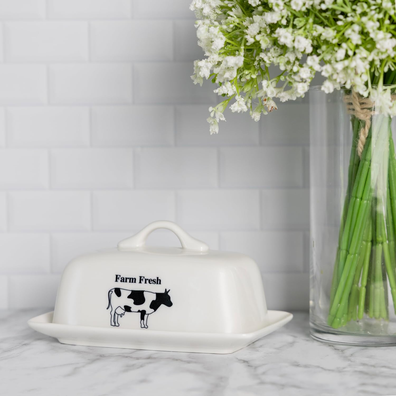 Fox Run Ceramic Butter Dish Cow