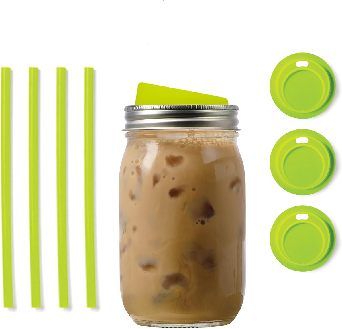 Jarware Lid and Straw Set Green