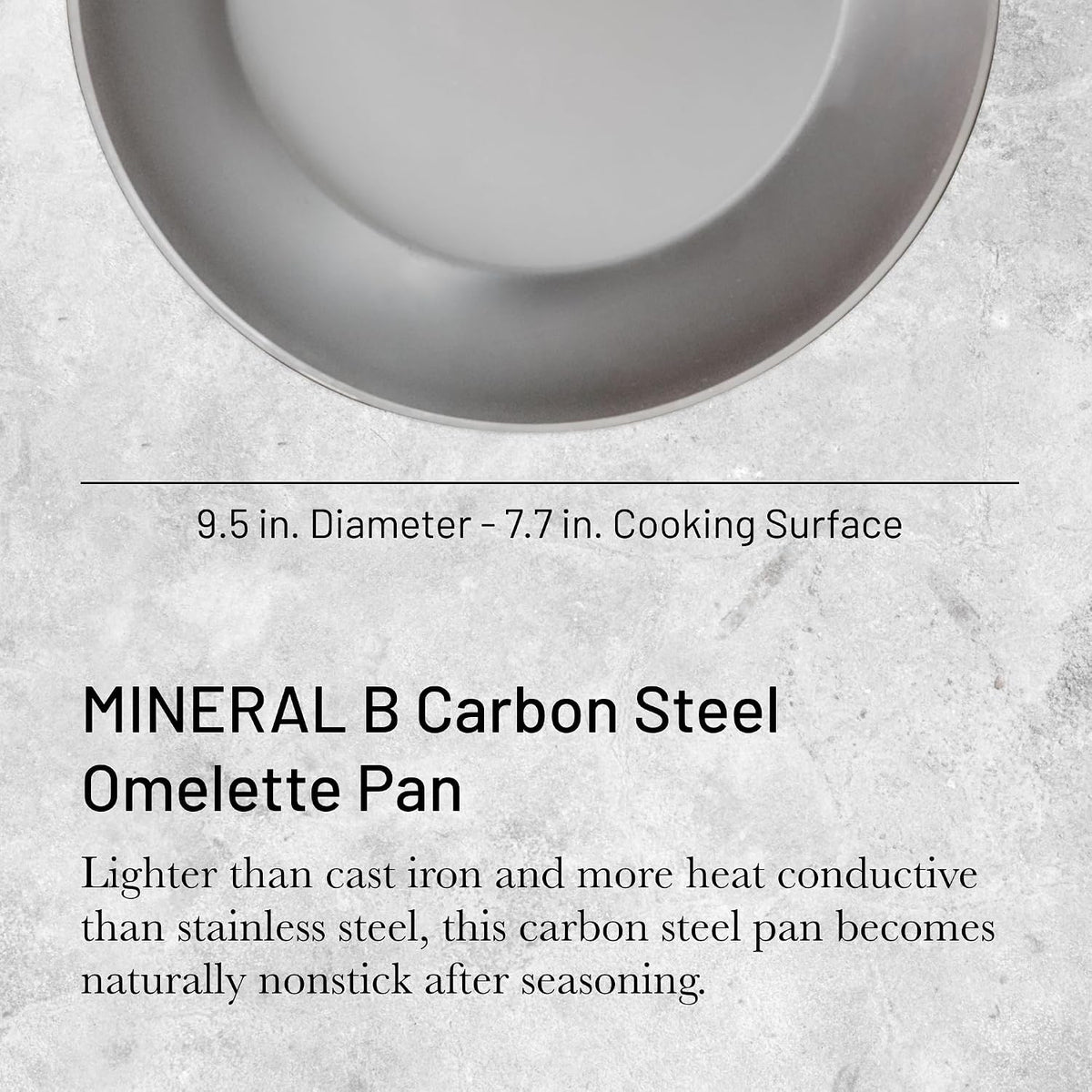 De Buyer Mineral B Element Omelette Fry Pan – 24 cm
