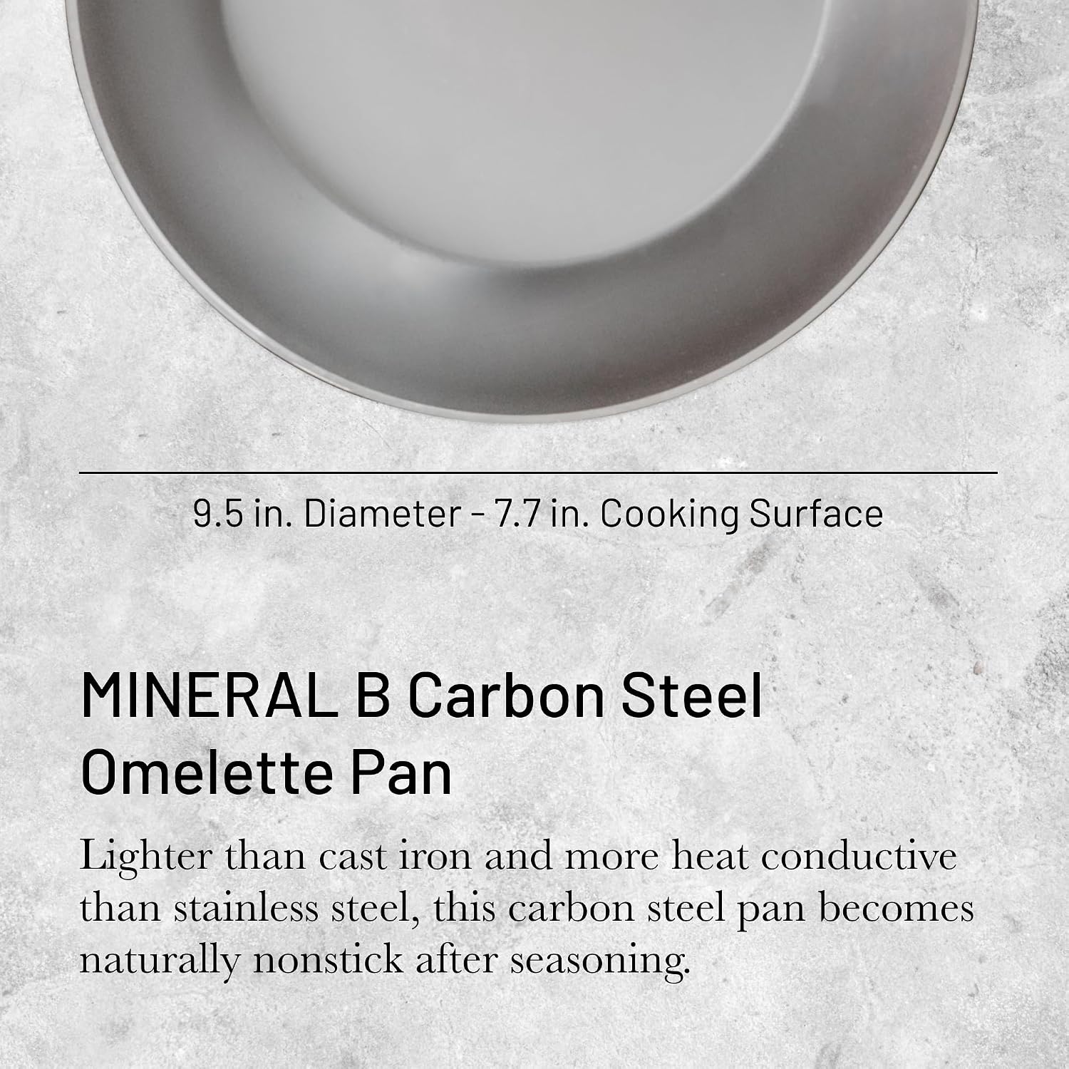 De Buyer Mineral B Element Omelette Fry Pan – 24 cm