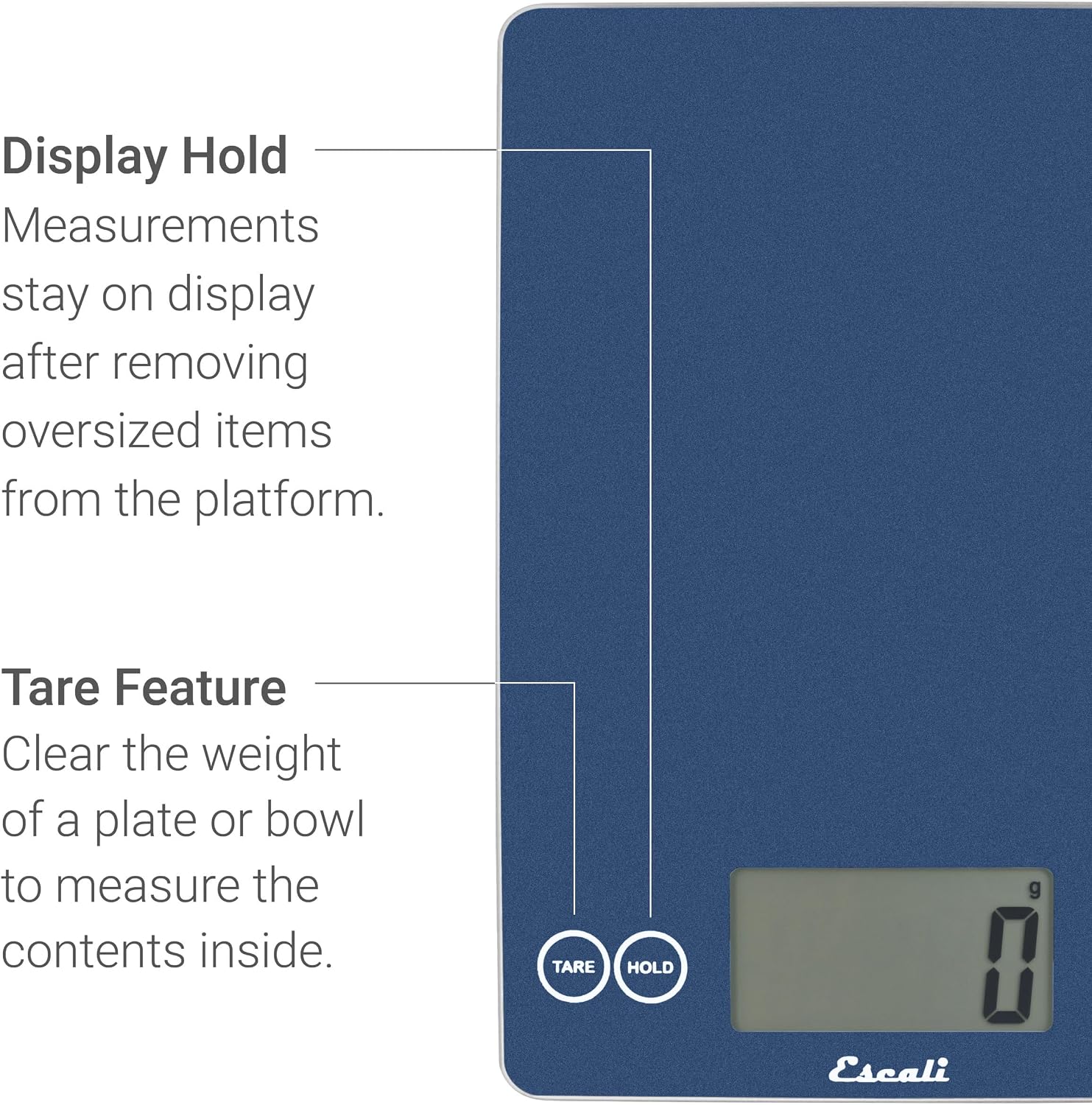 Escali Arti Digital Glass Kitchen Scale Blue Mirage