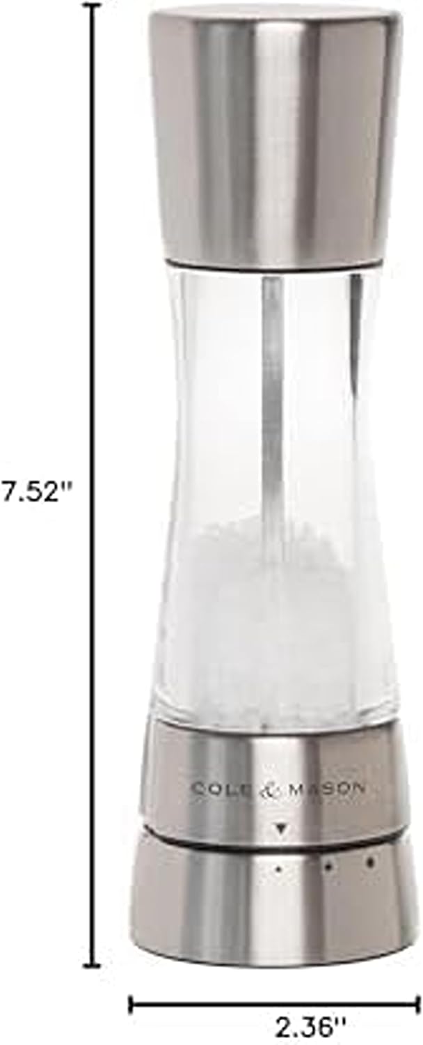 Cole & Mason Derwent Salt Mill – Stainless Steel – 7.5" / 19 cm