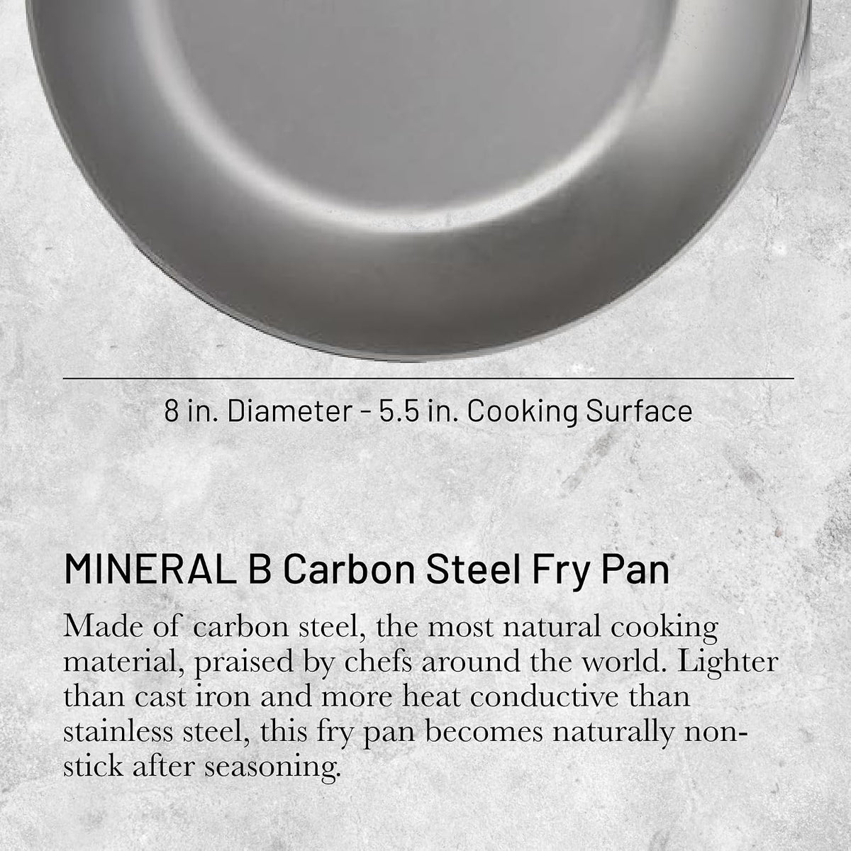 De Buyer Mineral B Pro Steel Fry Pan – 20 cm