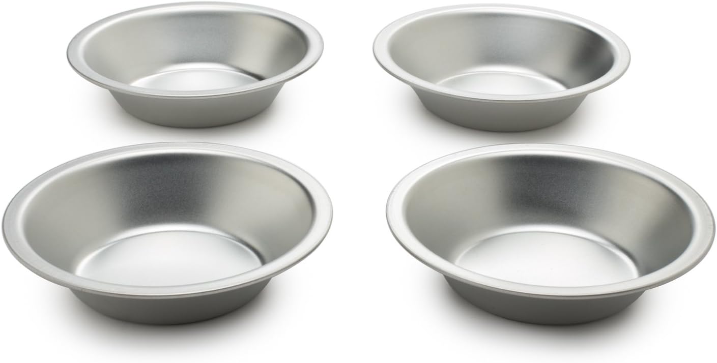 Fox Run Tinplated Steel Set of 4 Pie Pans 5 Inch