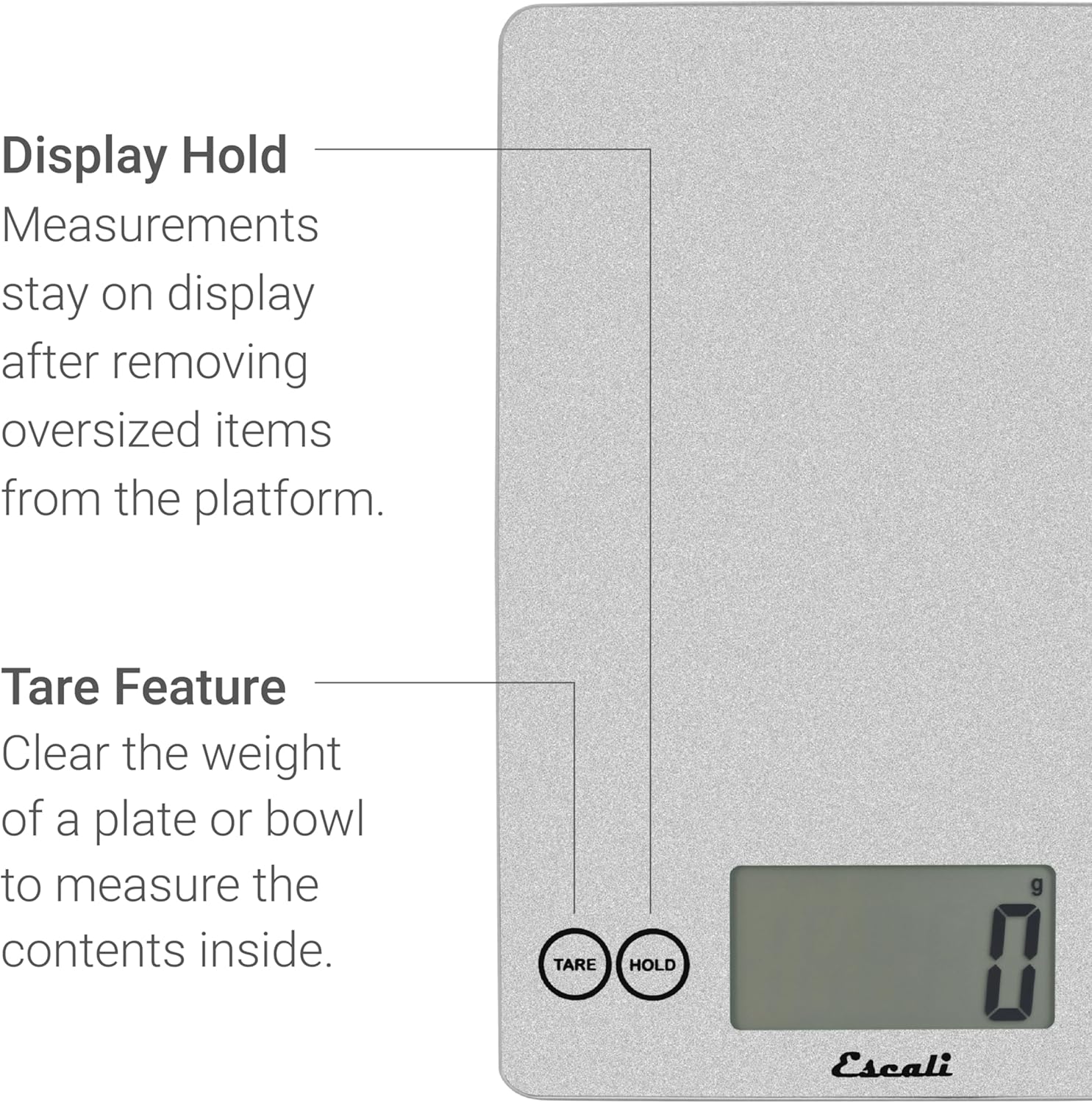 Escali Arti Digital Glass Kitchen Scale Shiny Silver