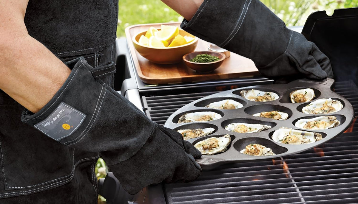 Outset Black Leather Grill Gloves