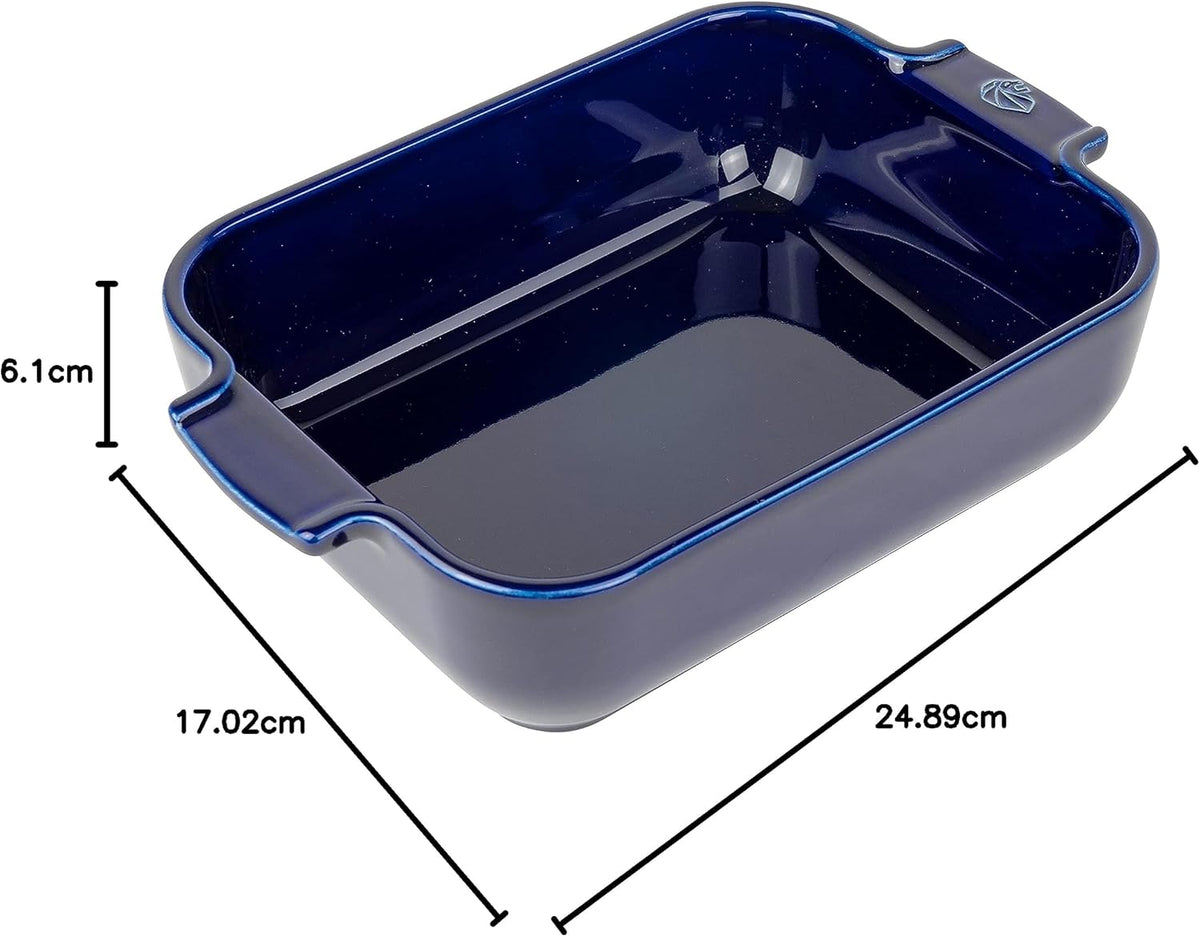 Peugeot Ceramic Baking Dish – Rectangular – Blue – 25 cm