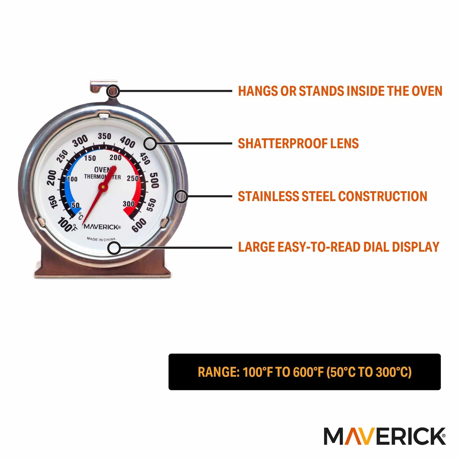 Maverick Large Dial Oven Thermometer