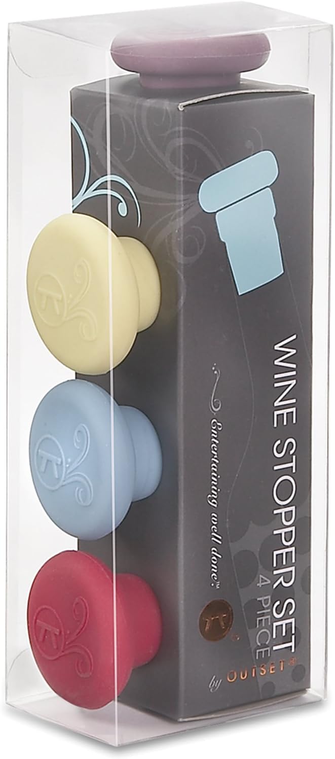 Outset Silicone Wine Stoppers – Set of 4