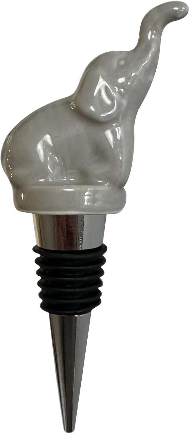 Fox Run Elephant Wine Stopper Ceramic