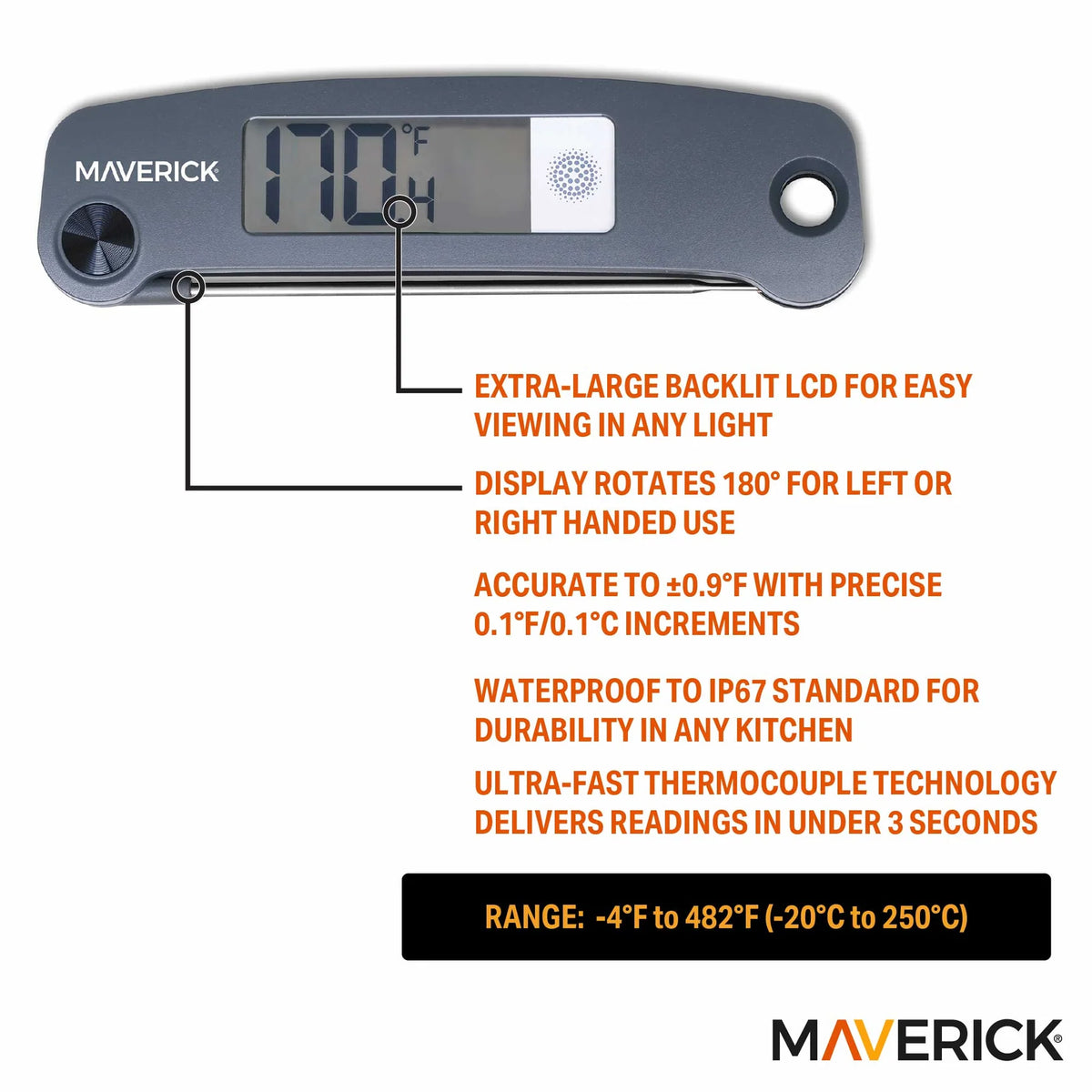 Maverick Extra Large LCD Thermocouple Thermometer