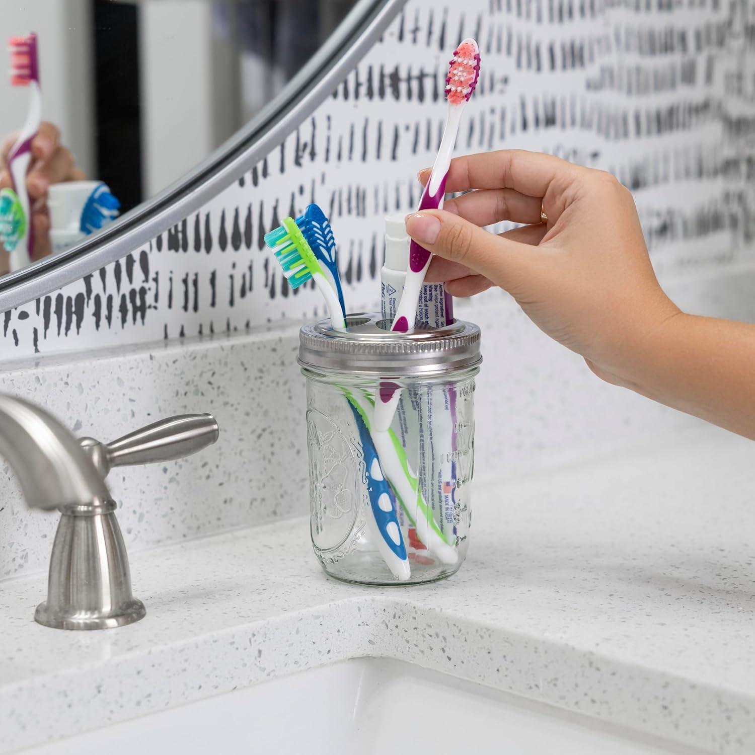 Jarware Toothbrush and Toothpaste Holder Set