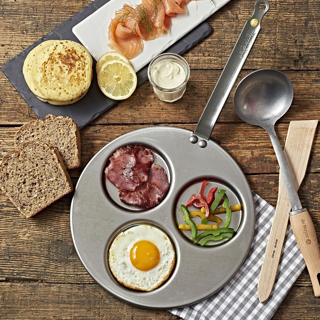 De Buyer Mineral B Element Steel 3-Blinis Pan – 27 cm