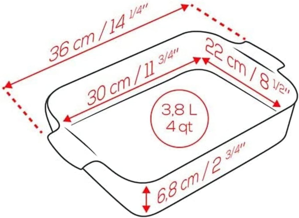 Peugeot Ceramic Baking Dish – Rectangular – Ecru – 36 cm