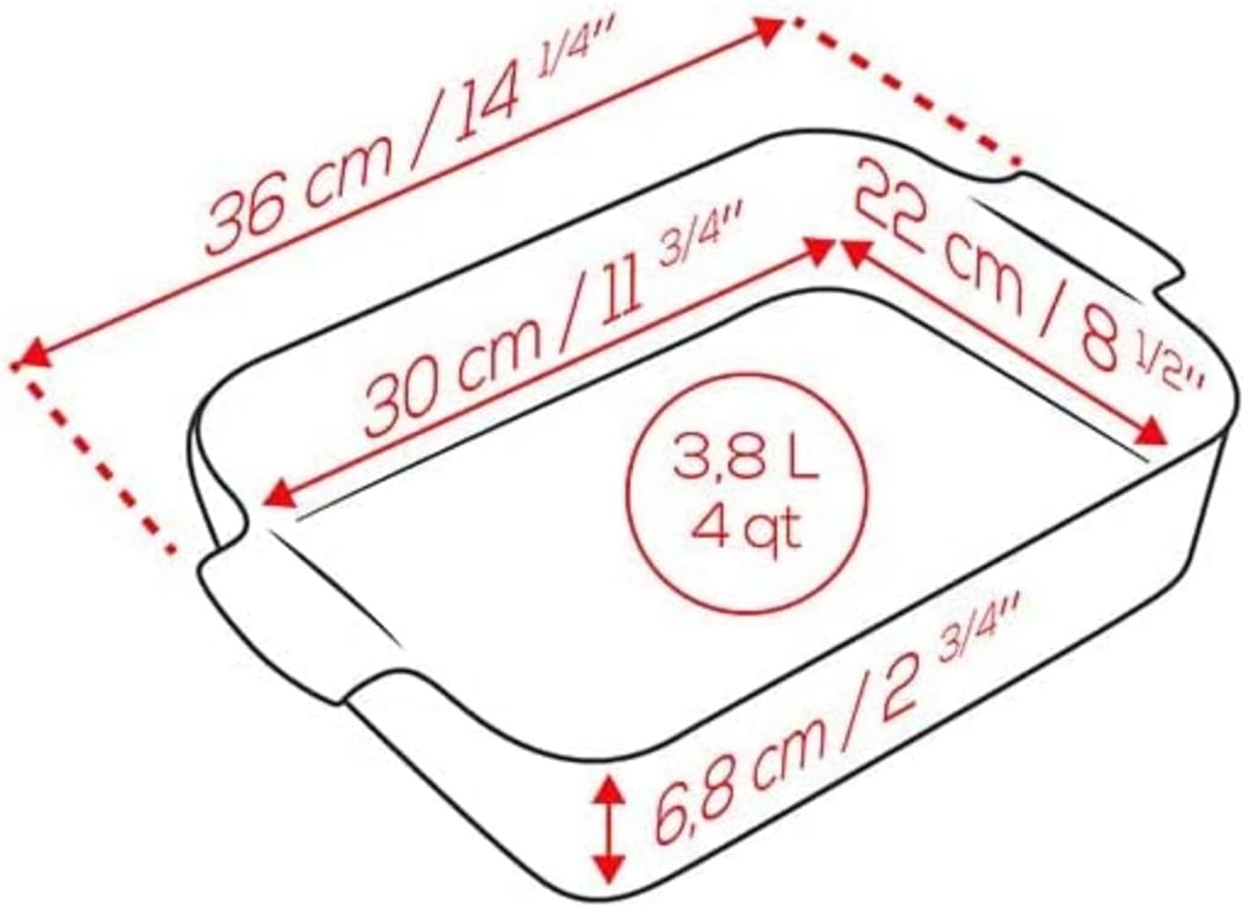 Peugeot Ceramic Baking Dish – Rectangular – Ecru – 36 cm