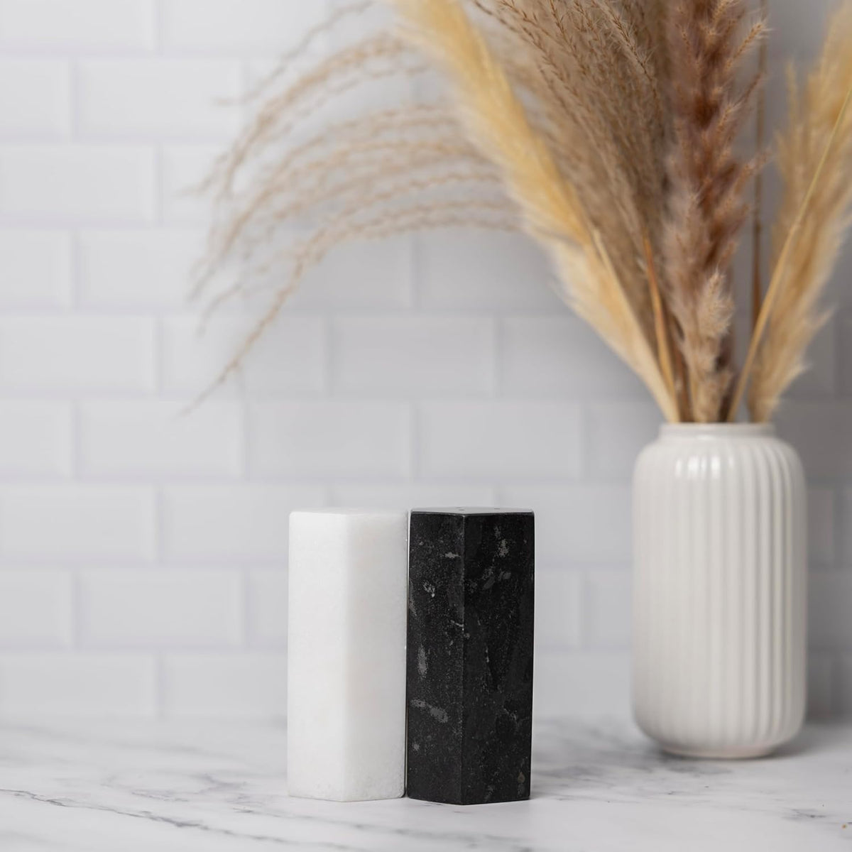 Fox Run Hexagon Marble Salt & Pepper Shaker Set