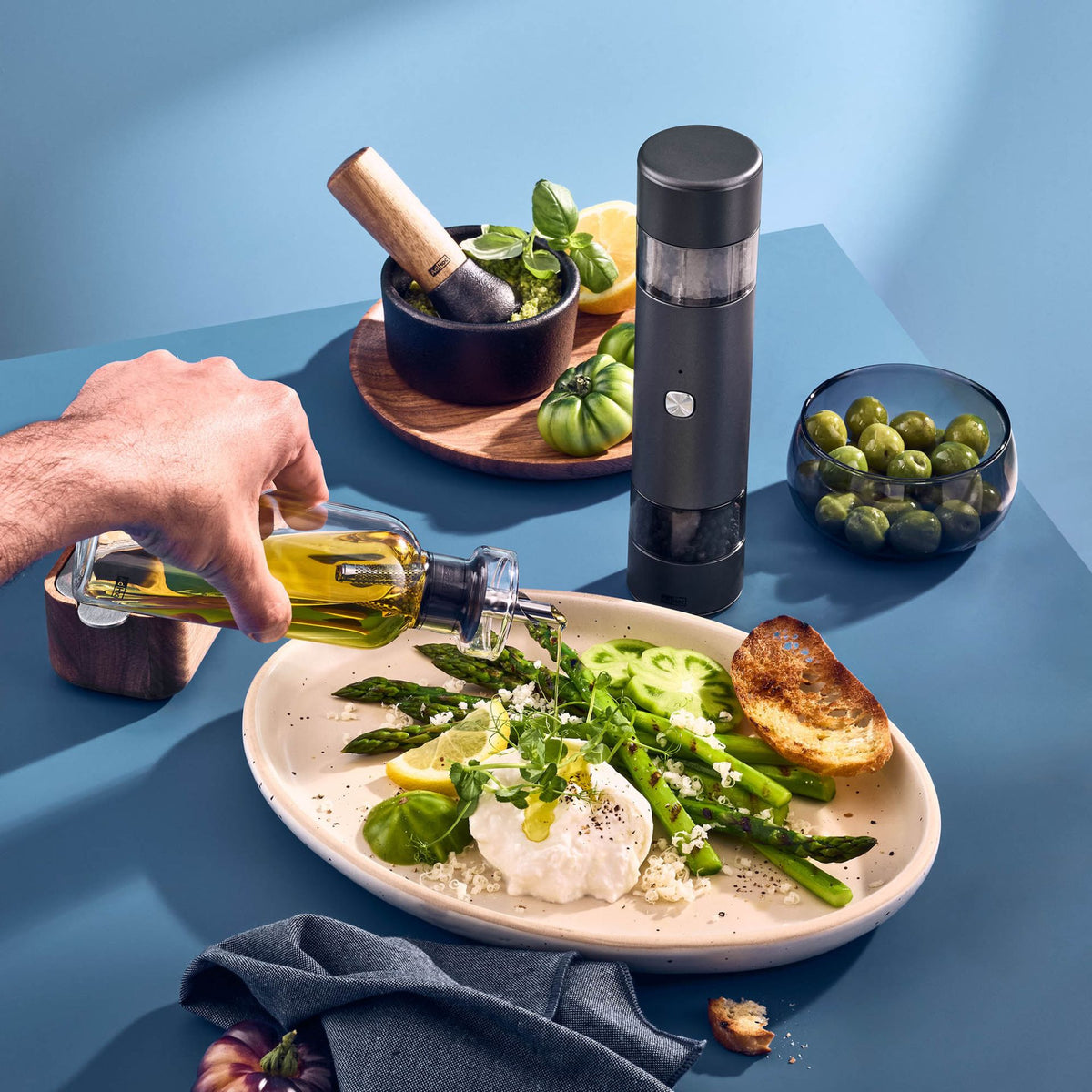 AdHoc i.Mill Duo Electric Pepper & Salt Double Mill – Dark Grey – 9.3" / 23.5 cm