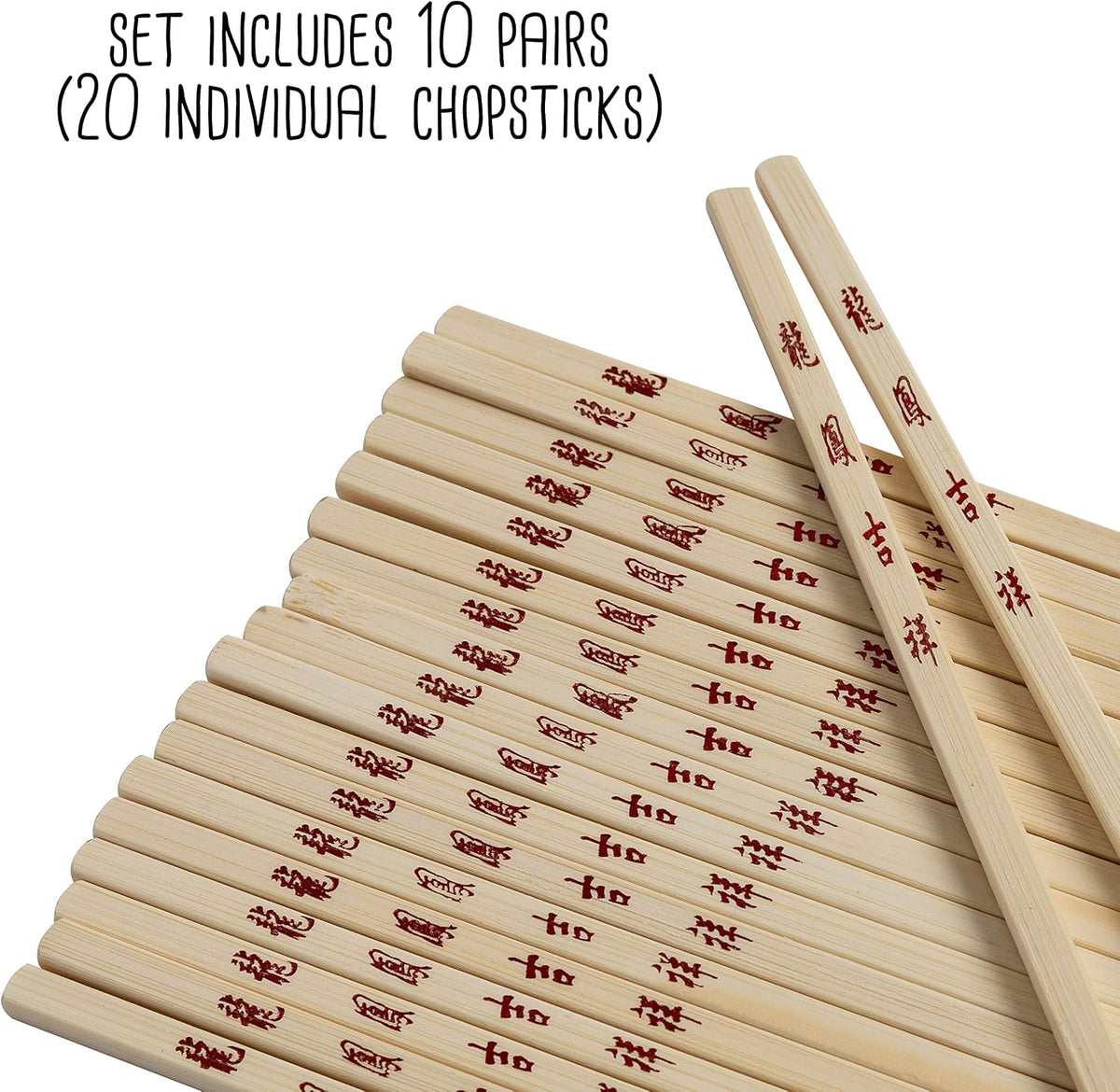 Joyce Chen Reusable Bamboo Chopsticks Set – 10 Pair