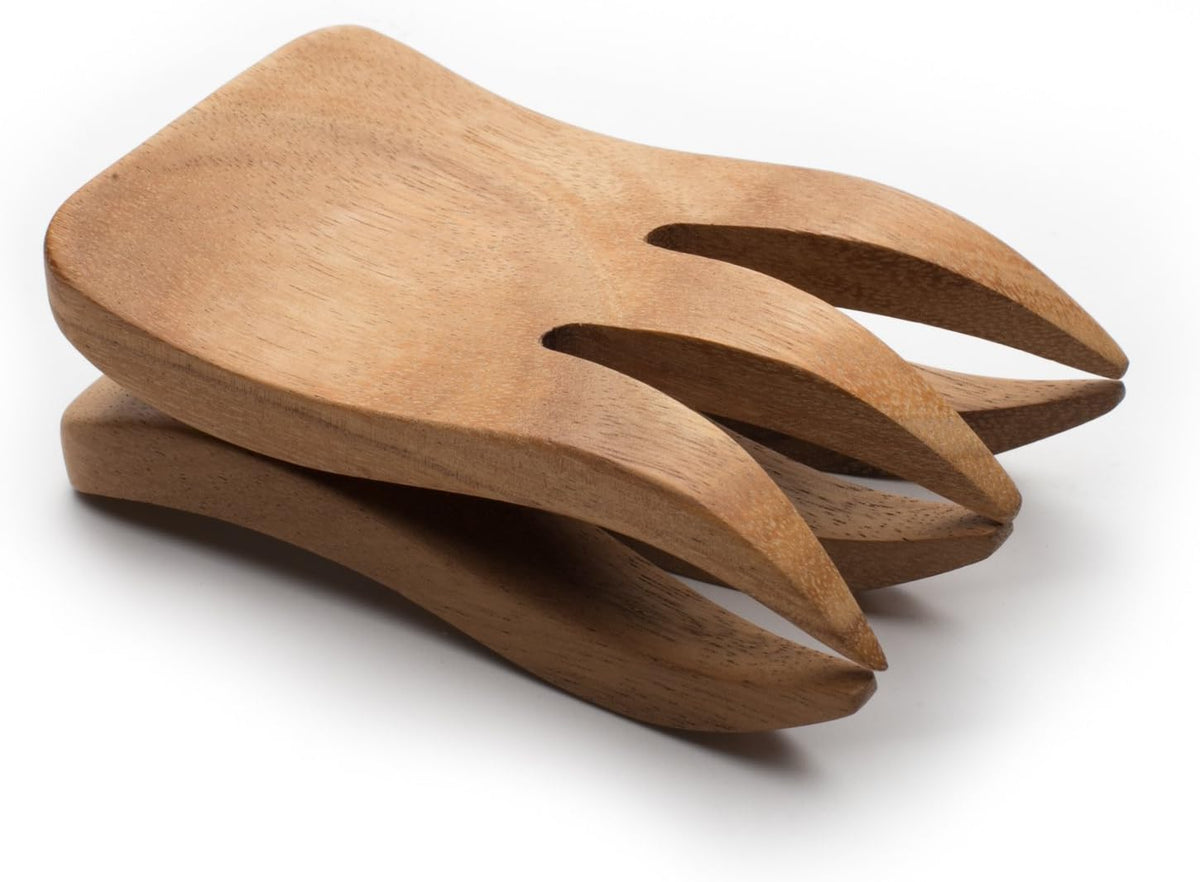 Ironwood Acacia Wood Bear Claws Salad Server Set of 2