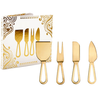 Natural Living Cheese Knife Set with Gold Finish