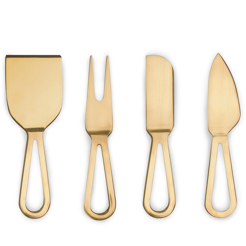 Natural Living Cheese Knife Set with Gold Finish