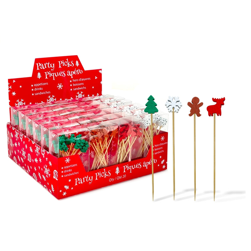 Natural Living Christmas Party Picks – Box of 20