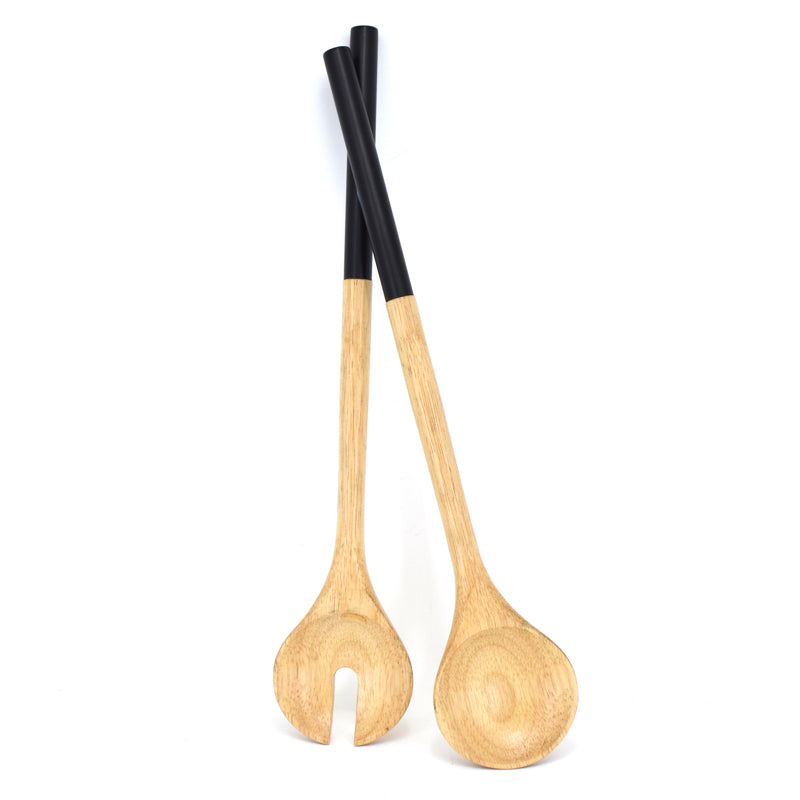 Natural Living Wooden Salad Servers – 35 cm