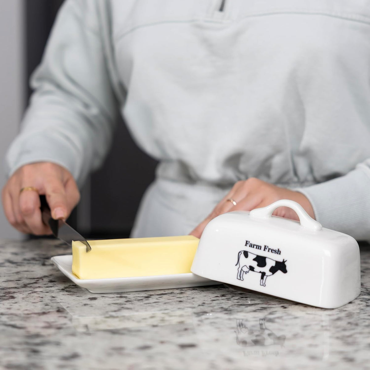 Fox Run Ceramic Butter Dish Cow