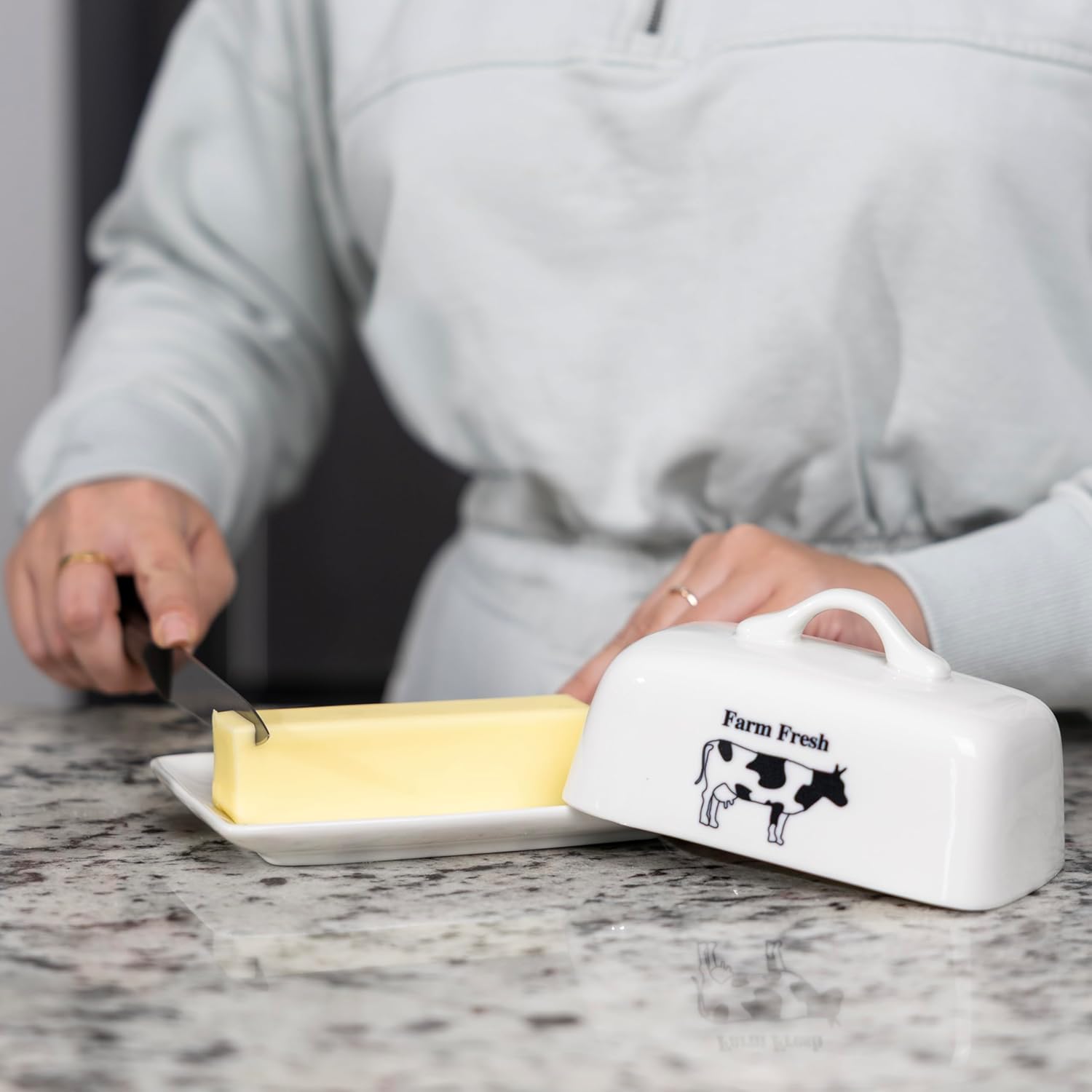 Fox Run Ceramic Butter Dish Cow