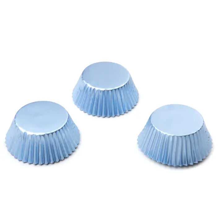 Fox Run Light Blue Foil Baking Cups, 32 Pack