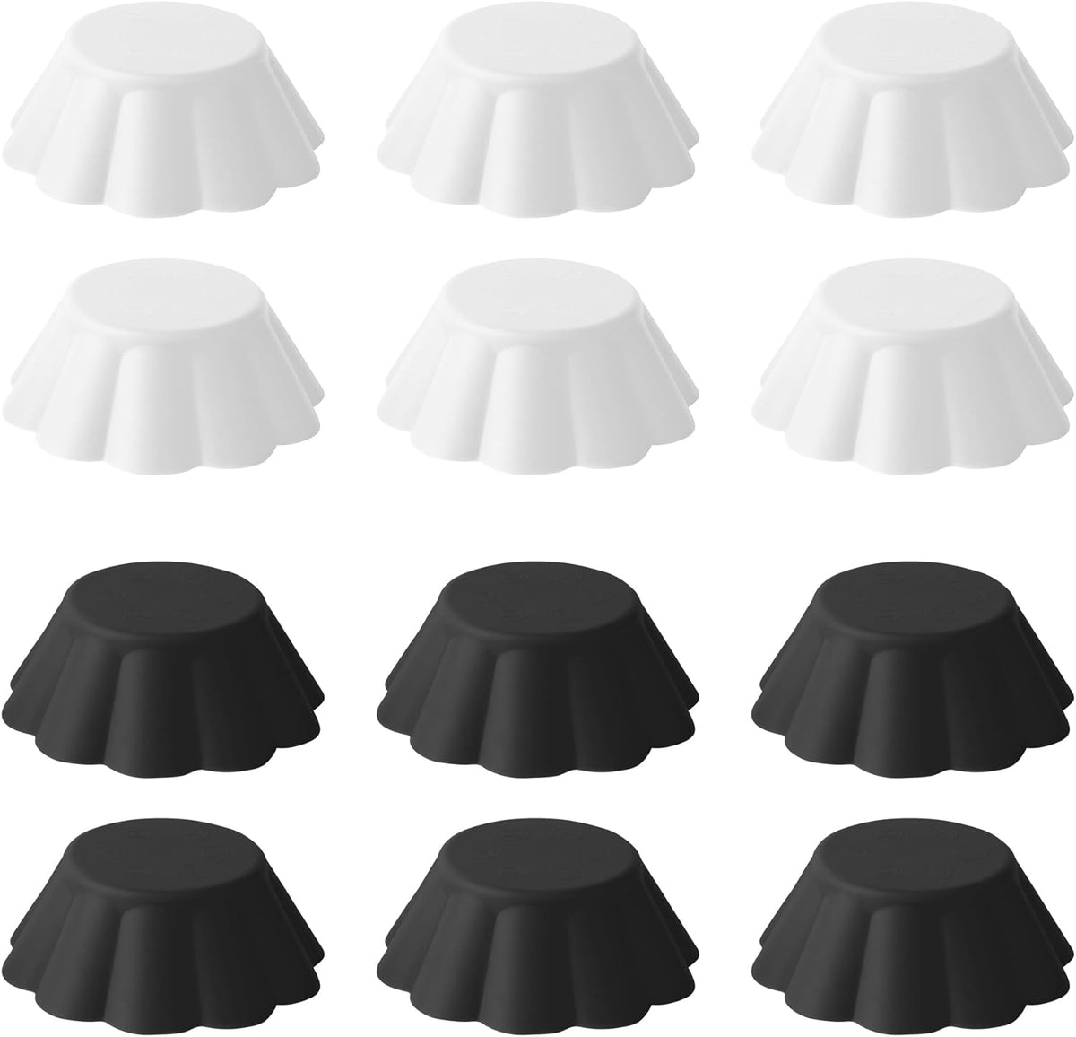 Bakelicious Black & White Scalloped Silicone Baking Cups Set of 12