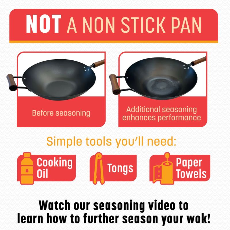 Joyce Chen Classic Series 9.5-Inch Carbon Steel Preseasoned Stir Fry Pan Joyce Chen by Kitchen Niche