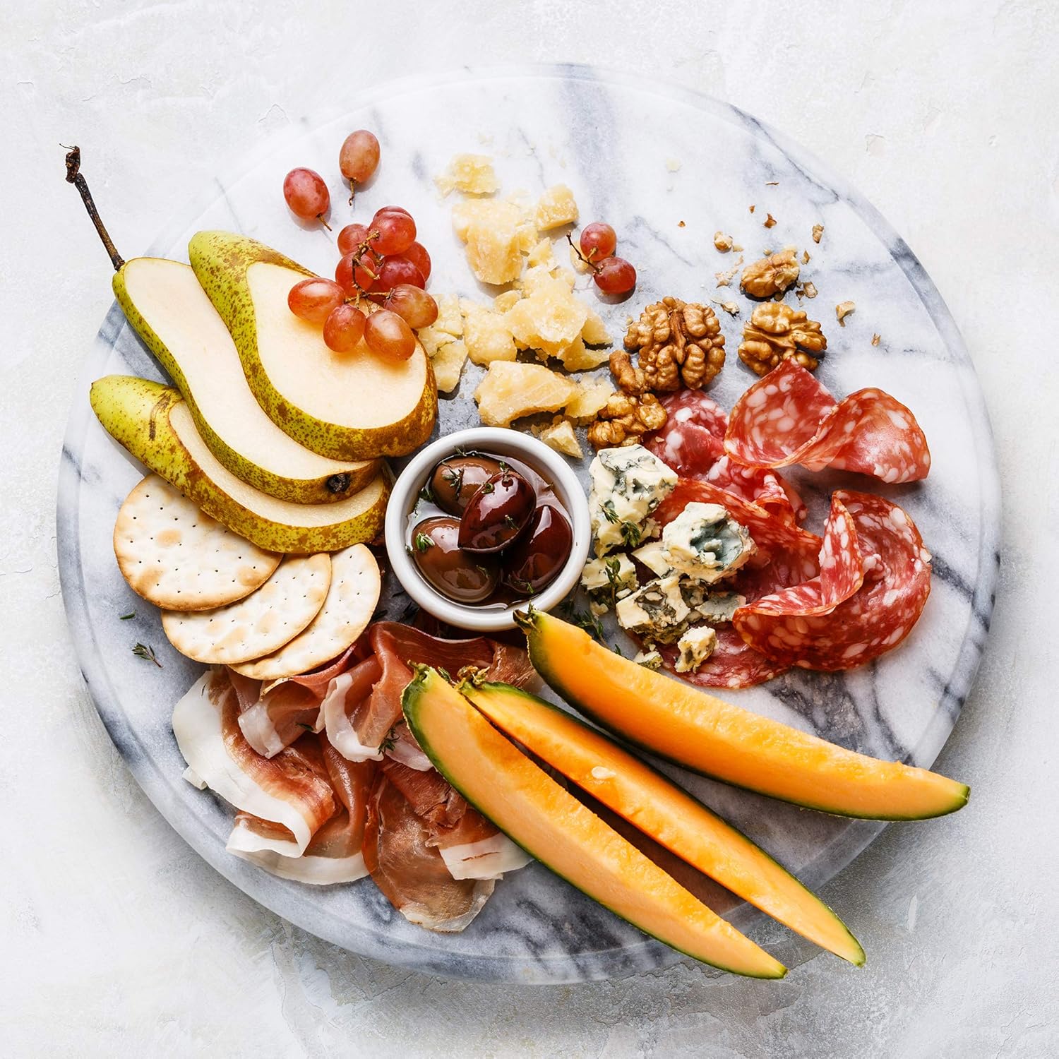 Fox Run White Marble Lazy Susan