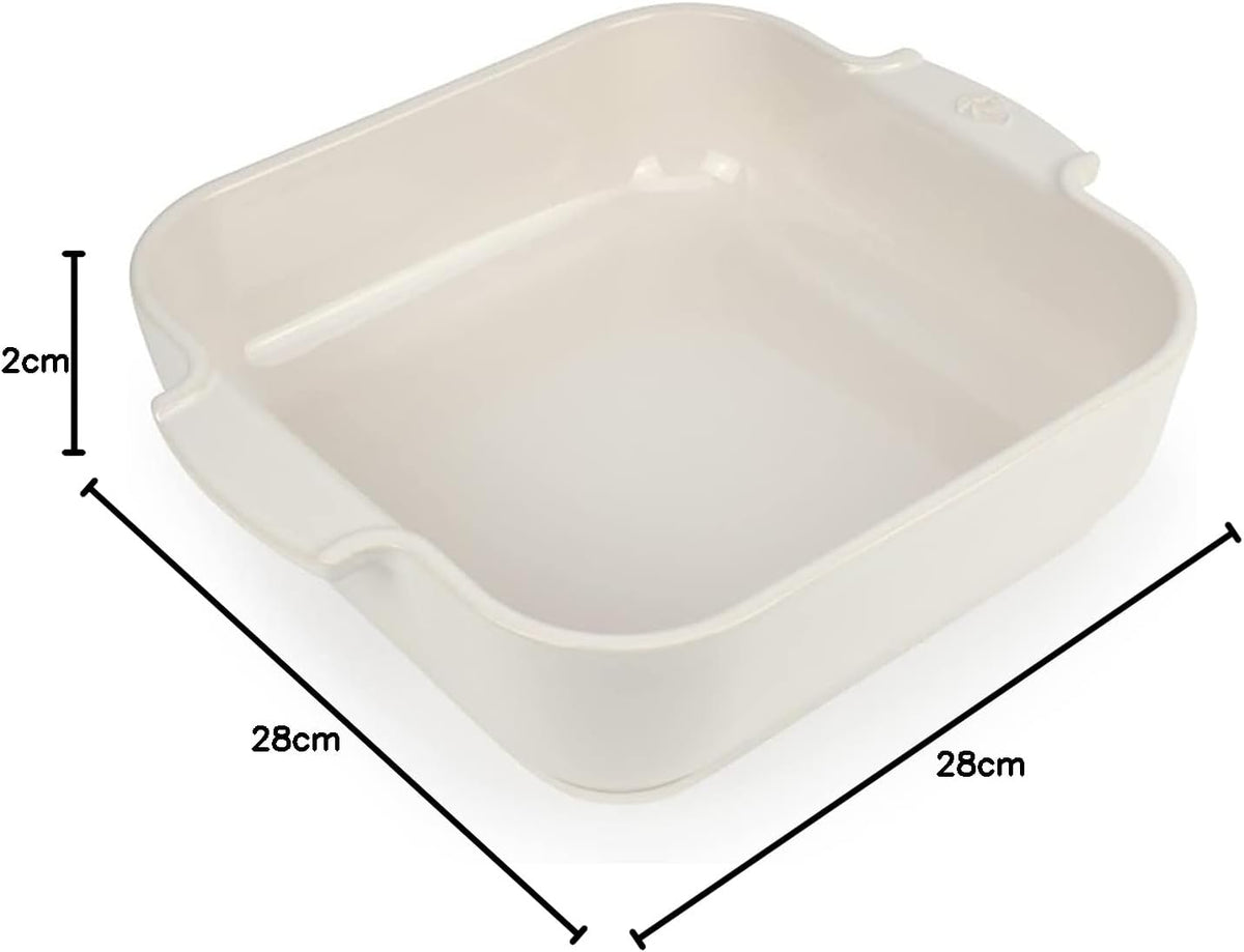 Peugeot Ceramic Baking Dish – Square – Ecru – 28 cm